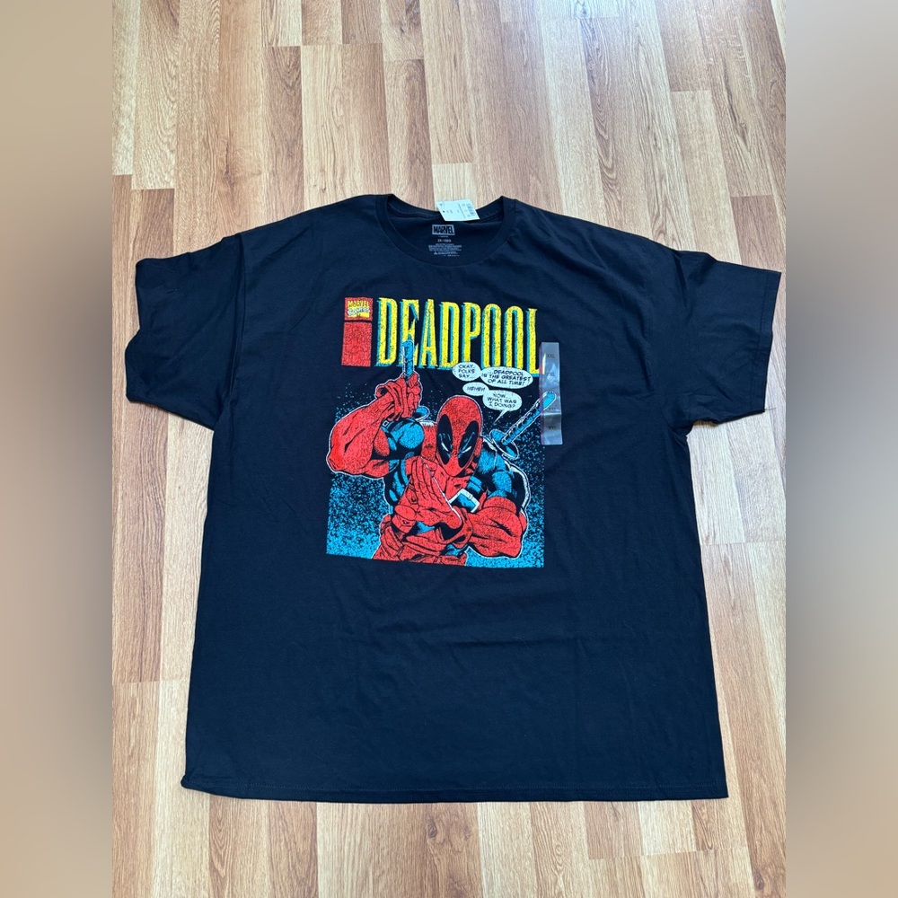 Deadpool T-Shirt Men’s Size 2XL Marvel Comics black short sleeve tee